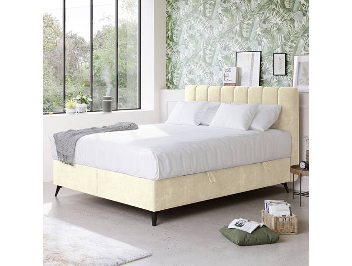 Boxspringbett 160 x 200cm Flachgewebe Frantje Beige