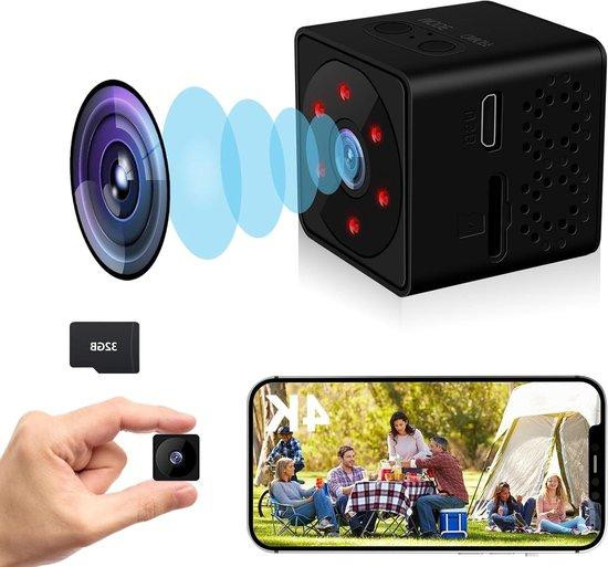 Bextgoo Beveiligingscamera Mini met 4K Ultra HD en 32GB Geheugenkaart - Zwart