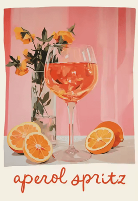 Inspire Picks Aperol Spritz & Pizza Cocktail Kitchen Wall Art Italian Food Canvas Poster 2 30x45cm Unframed