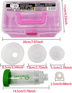 Inspire Curations BreatheEase Pet Aerosol Chamber Inhaler Spacer For Cats & Dogs pink 1set Box