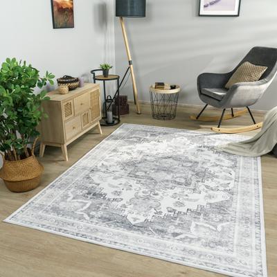 Paco Home Vintage Designer Rug Bordered with Faded Oriental Look