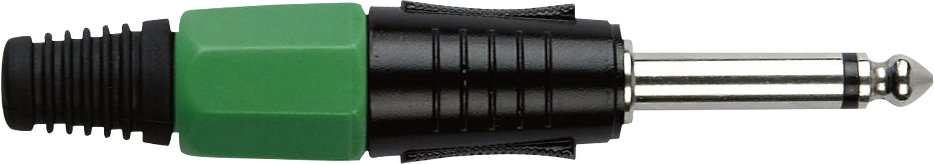 DAP Audio 6,3-Mm-Klinkenstecker Mono Schwarzes Gehäuse Grüne Endkappe