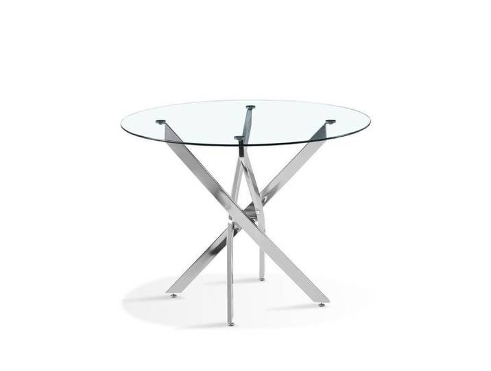 Table à manger ronde 100cm design en verre - Orion