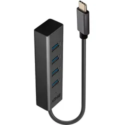 Lindy 43325 Schnittstellen-Hub USB 3.2 Gen 1 (3.1 Gen 1) Type-C 5000 Mbit/s Grau