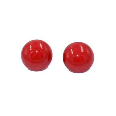 Paar Ohrclips FIRETTI "Schmuck Geschenk Ohrschmuck ohne Ohrlöcher", gold (gelbgoldfarben, rot, rot), Ohrringe, Damen, 18mm, Messing, Made in Germany - mit Muschelkernperle
