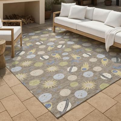 Addison Rugs Machine Washable Indoor/ Outdoor Planets Comets Chantille Rug