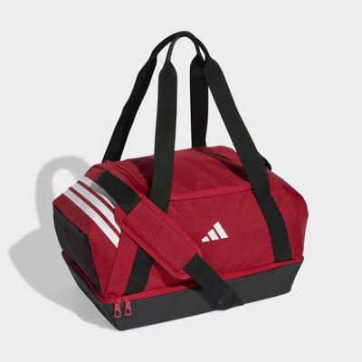 Sporttasche ADIDAS PERFORMANCE "TIRO DUFFLEBAG S MIT BODENFACH", rot (team power rot 2, weiß), Obermaterial: 100% Polyester, Taschen Sporttasche