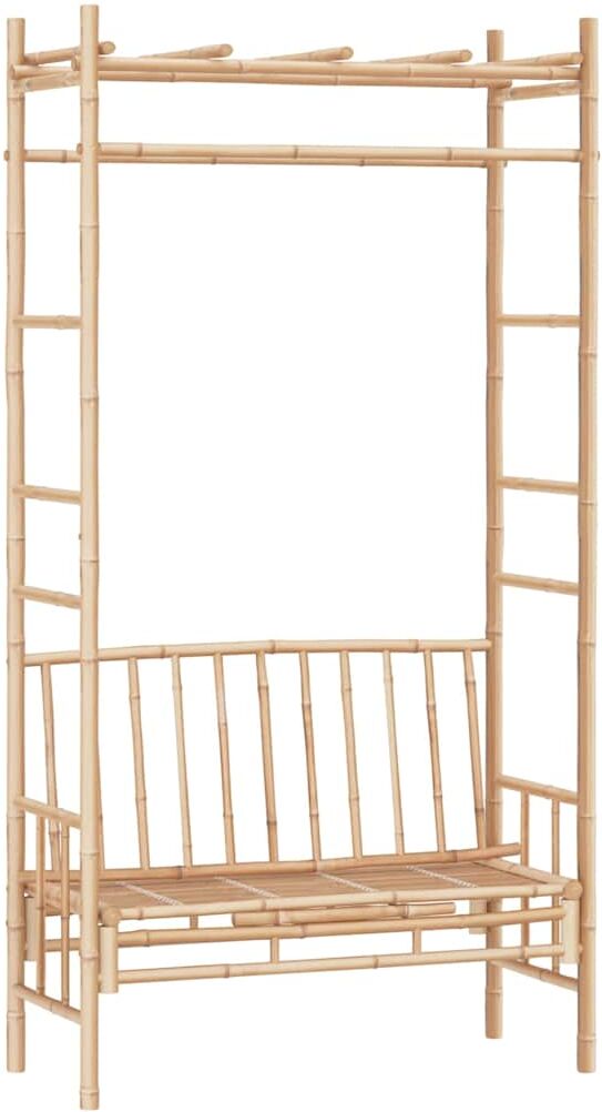 vidaXL Banc de jardin avec pergola 116 cm Bambou