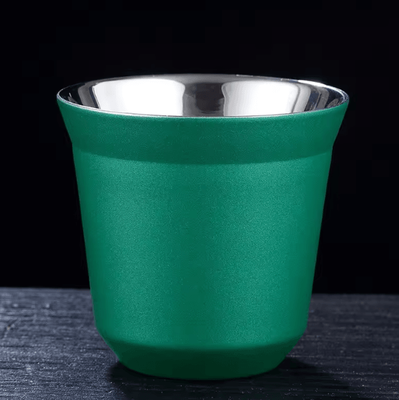 Inspire Curations 80ML Stainless Steel Espresso Cups Double Wall Insulated Mini Coffee Mugs green