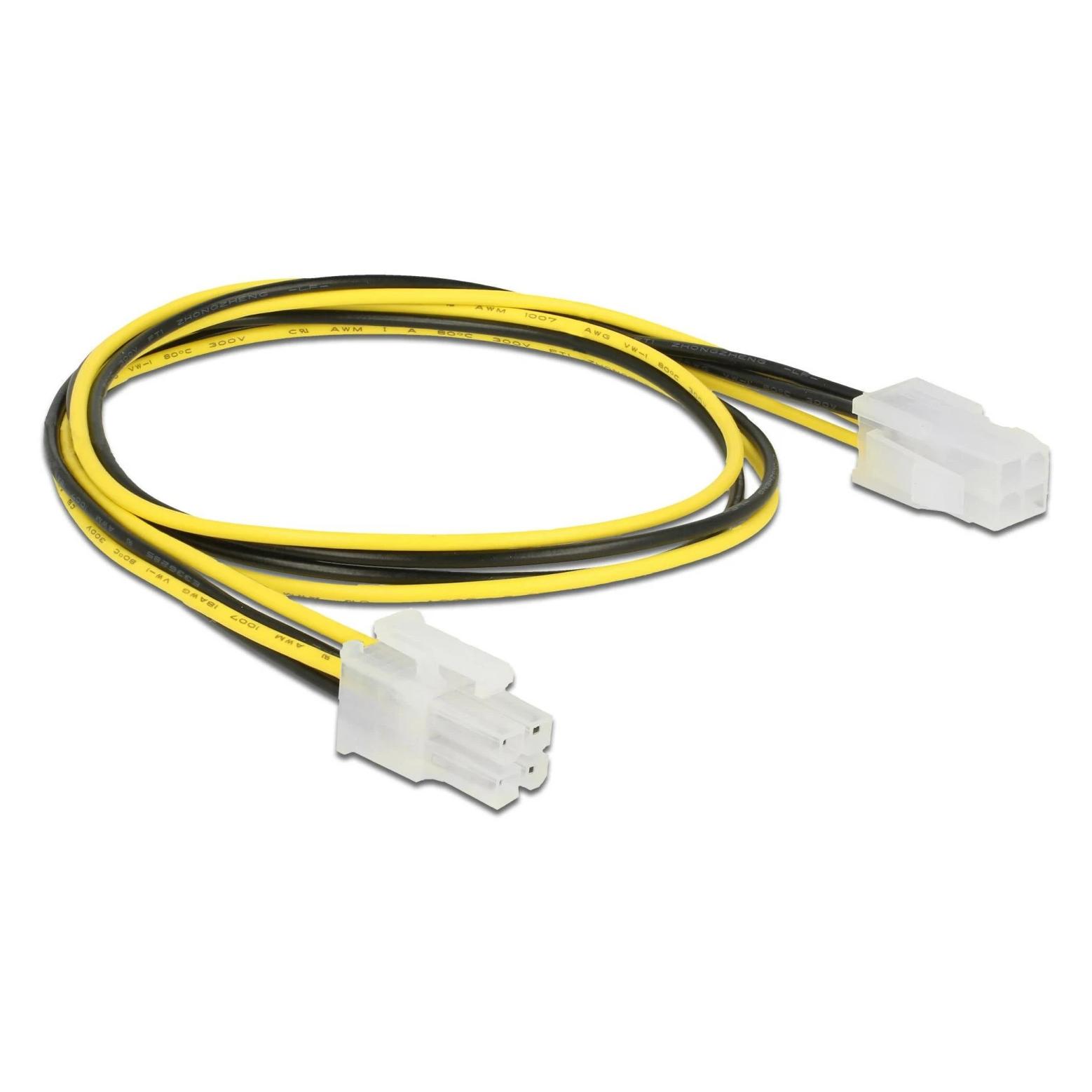 Delock P4 4Pin Stecker auf 4Pin Buchse Kabel, 50cm (50 cm, 4 pin CPU) (85458)