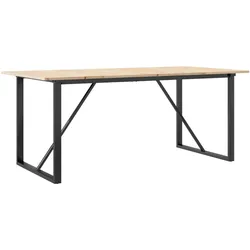 vidaXL Esstisch O-Gestell 180x90x75 cm Massivholz Kiefer und Stahl