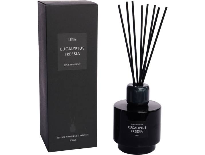 Diffusor Lena schwarz Eucalyptus Freesia 500 ml - Material: Glas/Polyresin - Diffusor