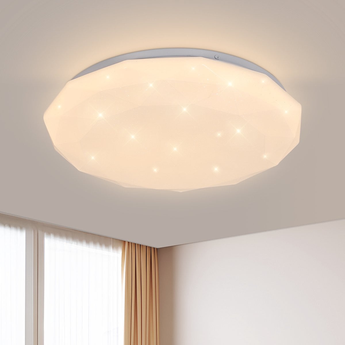 Haobosic Diamond Sterrenhemel LED Plafondlamp - Warm Wit 3000K - 24W - 33 cm