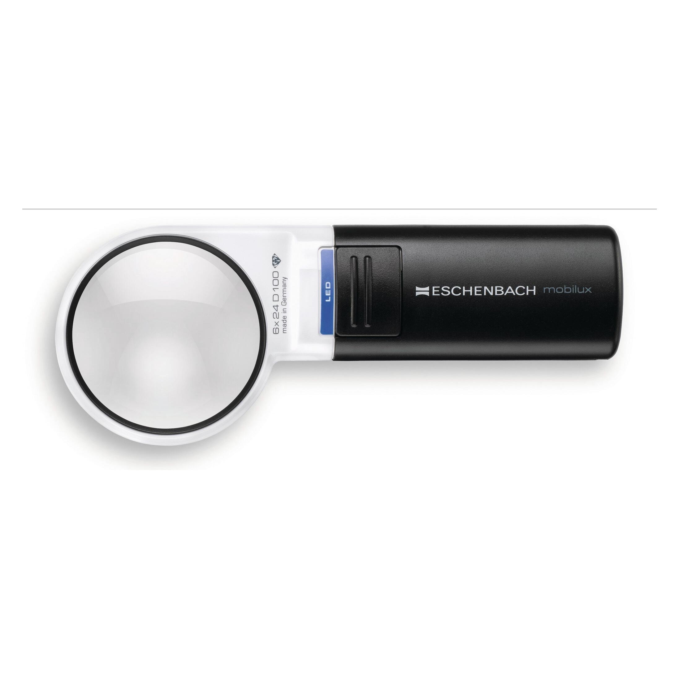 Eschenbach Taschenleuchtlupe mobilux LED, asphär. 6x, 24 dpt., D=58 mm (15116)