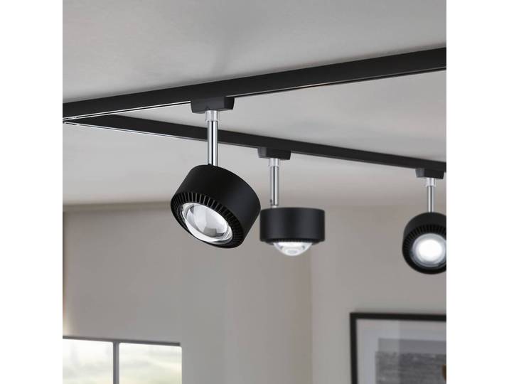 Paulmann URail LED-Spot Aldan, 4.000K, schwarz matt dimmbar, schwarz, für Wohn- / Esszimmer, Metall, Modern
