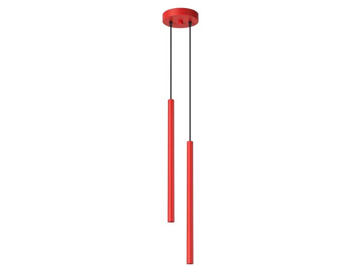 Suspension PASTELO 2 rouge 2xG9 8W acier 118x15x15cm Sollux Lighting