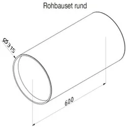Zehnder Wandeinbaurohr rund 600 mm für ComfoSpot 50