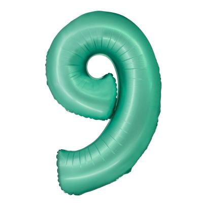 XL Folienballon mint matt Zahl 9
