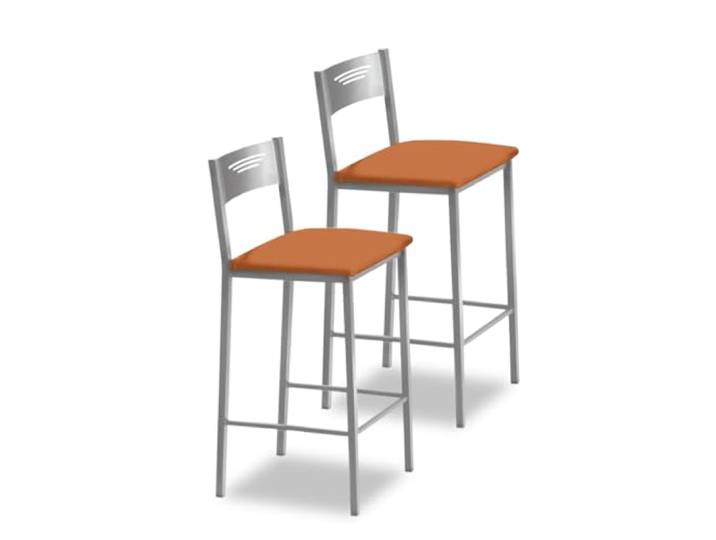 ASTIMESA Zwei Küchenhocker, 60 cm, Kunstleder, Orange (TAB60NA)