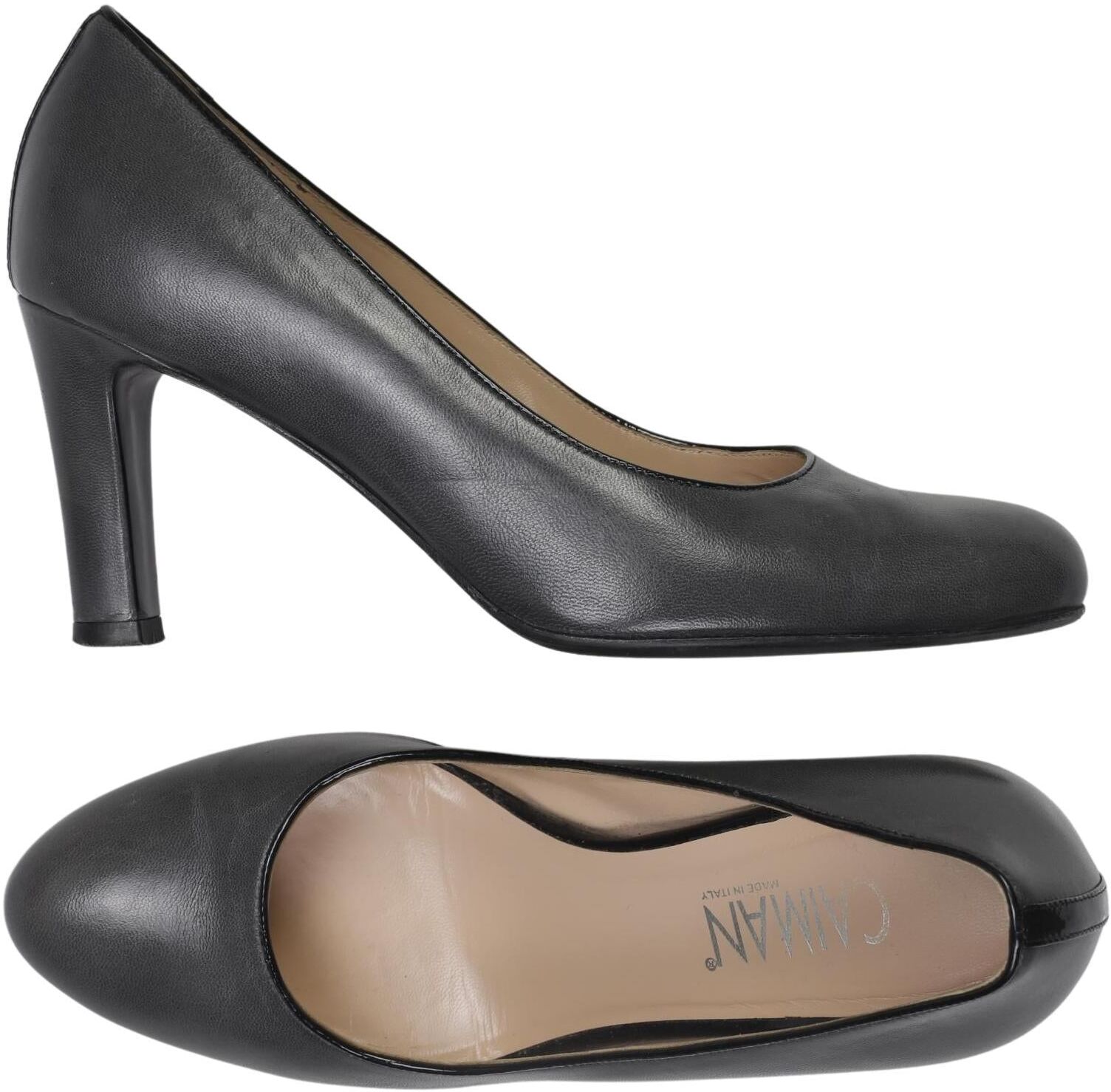 Caiman Damen Pumps, Grau, Gr. EU 38.5, Leder - Second Hand