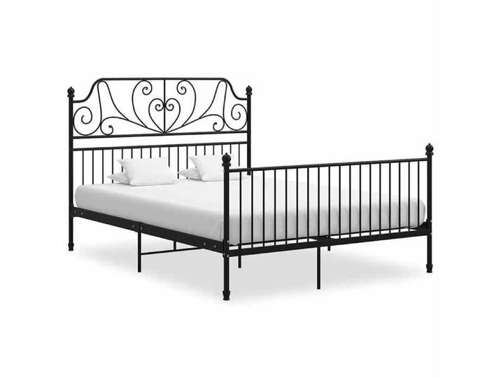 BONNIE®Lit en métal Lit Double:140x200 cm Cadre de lit sans matelas noir métal neuf75421
