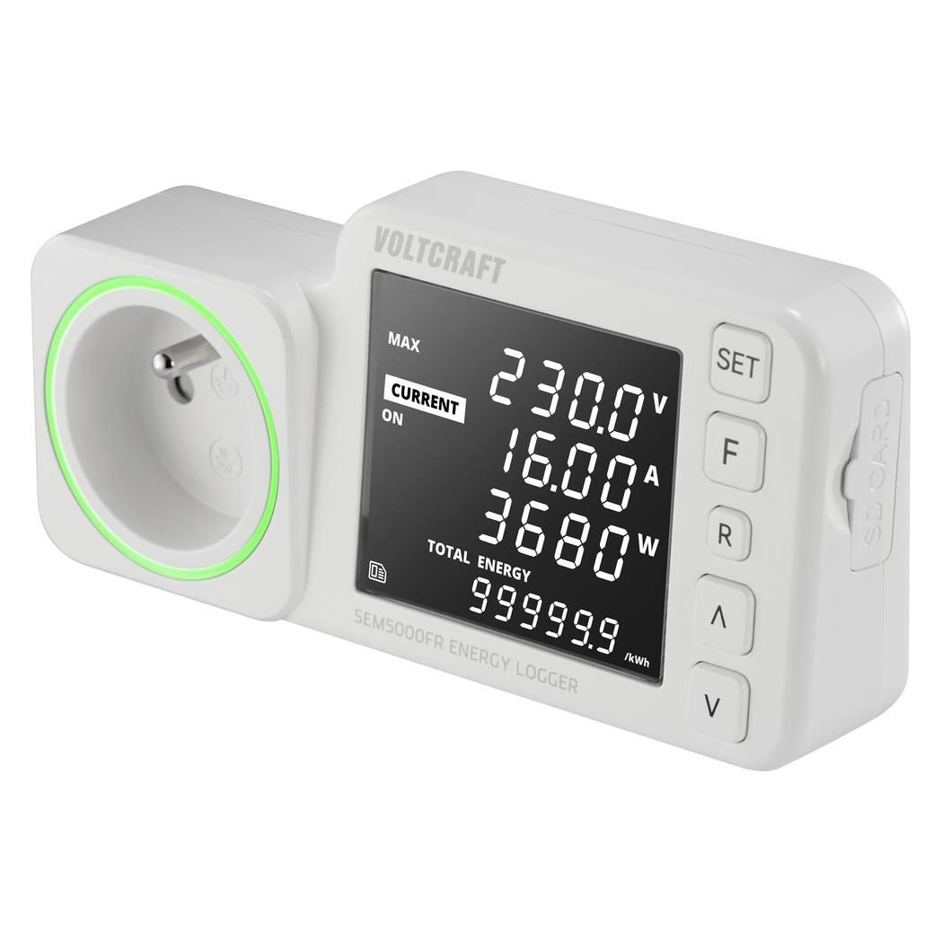 Voltcraft SEM5000 FR Energiekosten-Messgerät Kostenprognose, Alarmfunktion, Stromtarif einstellbar, Datenlogge (VC-12936575)