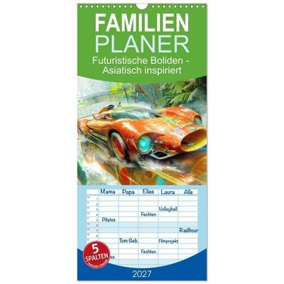 Familienplaner 2027 - Futuristische Boliden - Asiatisch inspiriert mit 5 Spalten (Wandkalender, 21 x 45 cm) CALVENDO