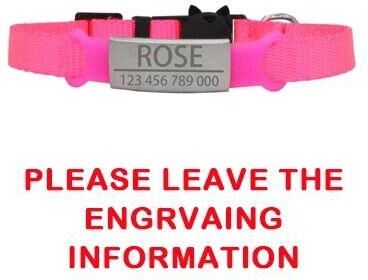 Inspired Finds Custom Engraved Breakaway Cat Collar With Personalized ID Tag rose