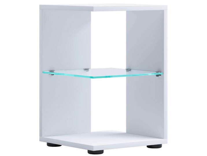 Mid.you Beistelltisch, Weiss, Holzwerkstoff, quadratisch, eckig, 45x30x30 cm, offenes Fach, einfacher Aufbau, Wohnzimmer, Wohnzimmertische, Beistelltisch, Beistelltische eckig