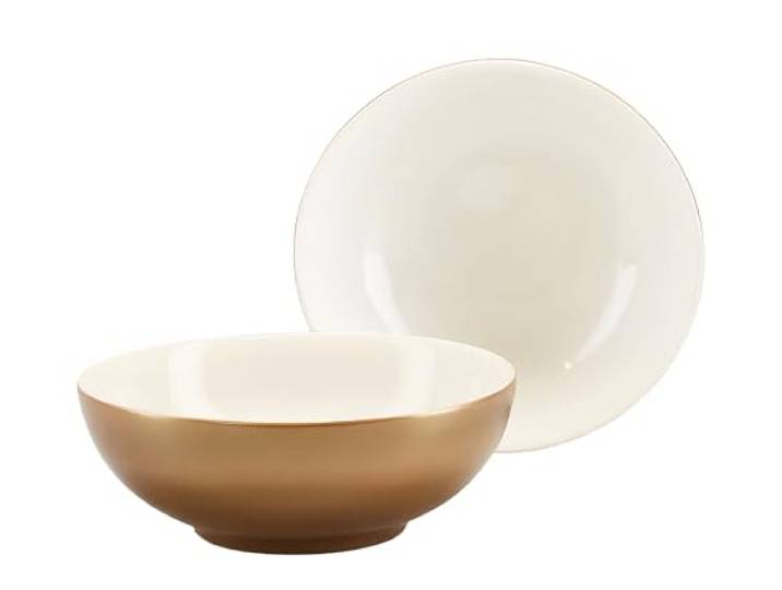 Creatable\, 25848\, Série GOLDEN DAYS blanche\, bol à muesli 2 pièces.
