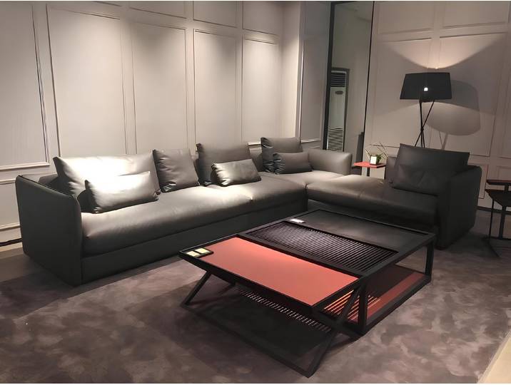 JVmoebel Ecksofa Elegante Ledersofa Wohnlandschaft in Schwarz mit optimalem Sitzkomfort, Made in Europa