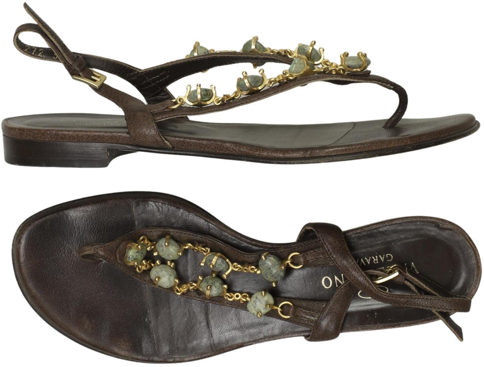 Valentino Garavani Damen Sandalen, Braun, Gr. EU 37, Leder - Second Hand