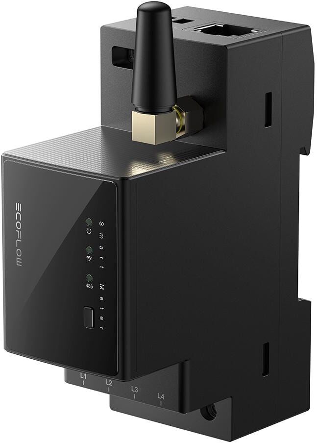 Energiekostenmessgerät ECOFLOW "Dreiphasen Smart Meter BKW", schwarz (bunt), B:6,6cm H:9cm L:3,6cm, Stromverbrauchsmessgeräte, Energiekostenmessgerät, Messgrössen: Blindleistung, Leistungsfaktor, Spannung, Wirkleistung bunt Einheitsgröße