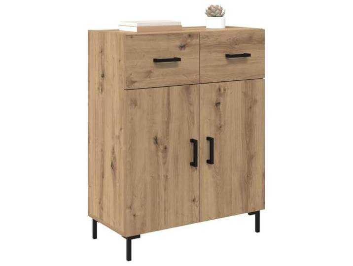 KTHLBRH Anrichte Eiche 69,5 x 34 x 90 cm Ingenieurholz Modernes geradliniges Design für Wohnzimmer oder Esszimmer, zum Organisieren und Präsentieren
