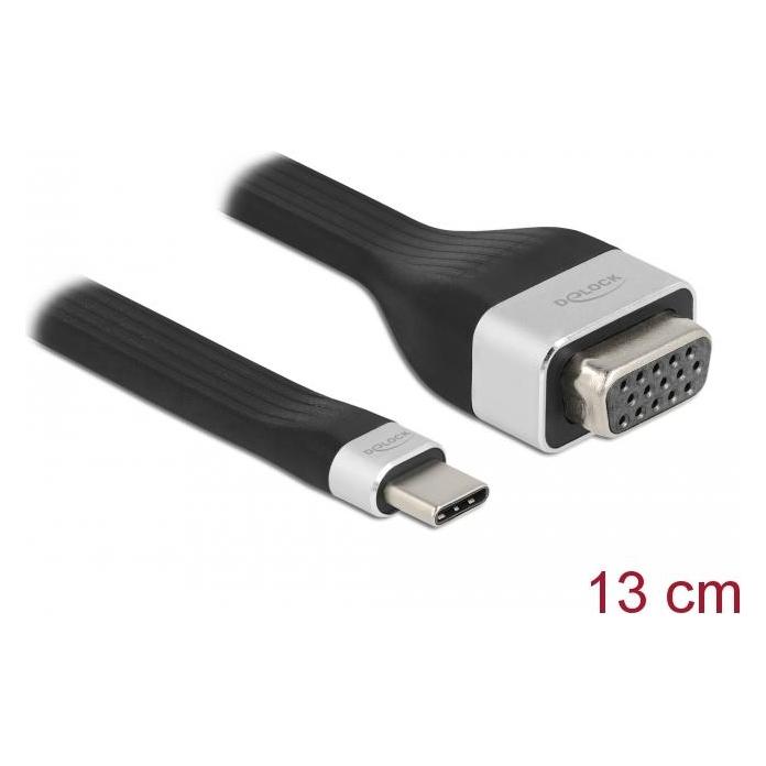 Delock FPC Flachbandkabel USB Type-C zu VGA (DP Alt Mode) 13 cm (86730)
