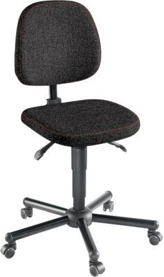 XXL-Arbeitsdrehstuhl meychair Workster Pro W19-11375, mit Rollen, höhenverstellbar, bis 250 kg, Stoff, desinfektionsmittelbeständig, schwarz