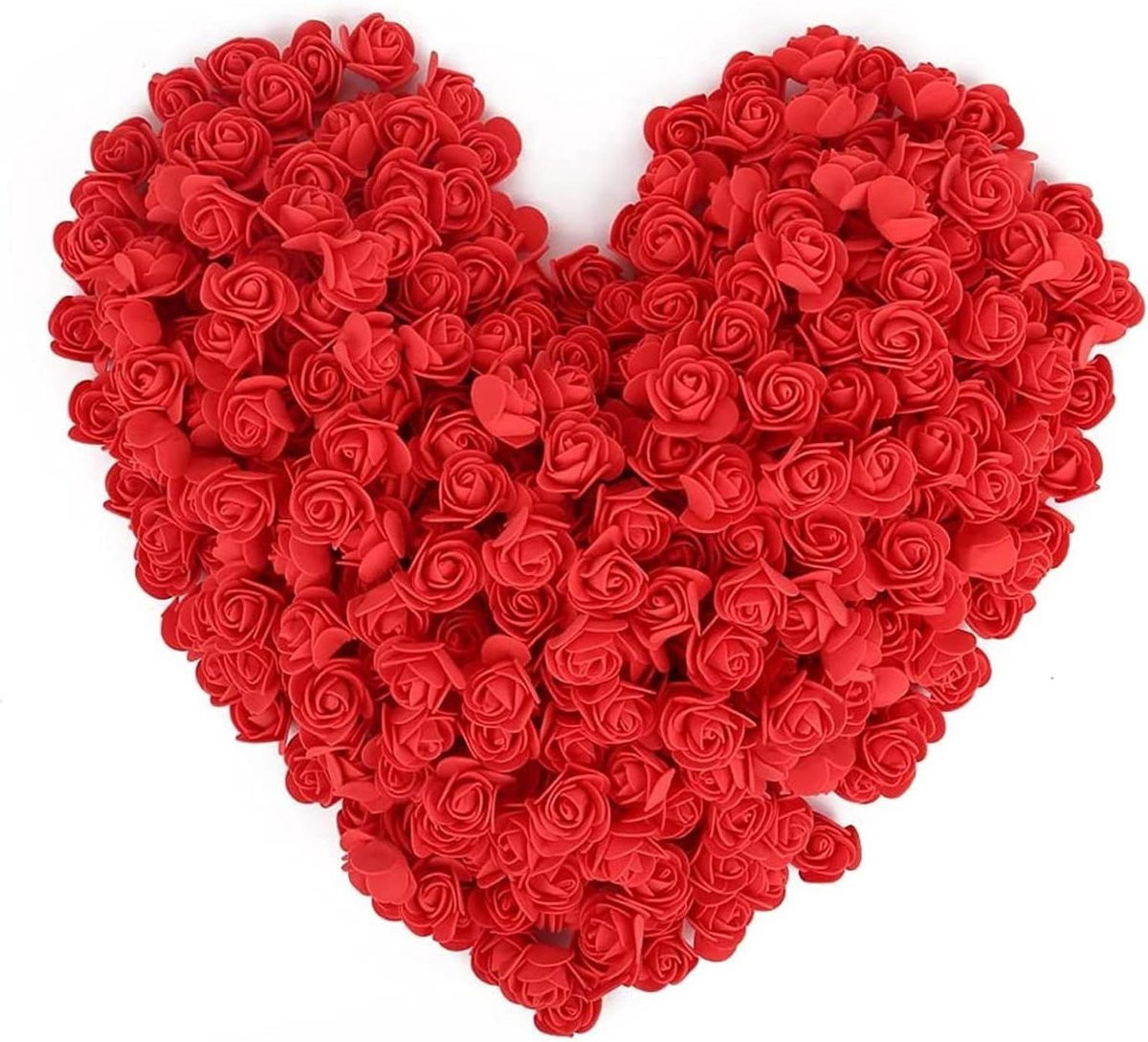 100 stuks Kunstbloemen Rozenkoppen - Rood - Schuimrozen voor decoratie