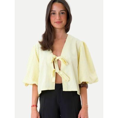 Funktionstop ITS MAY "ITS MAY Top Ambra", Damen, Gr. L, gelb, Obermaterial: 100% Baumwolle, Tops