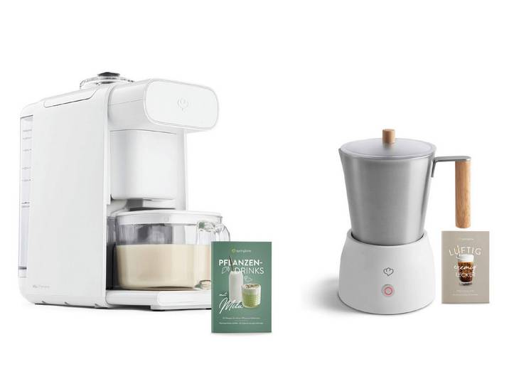 Springlane Zerkleinerer Springlane Pflanzenmilchbereiter Mila 0,6 L & Milchaufschäumer Mia