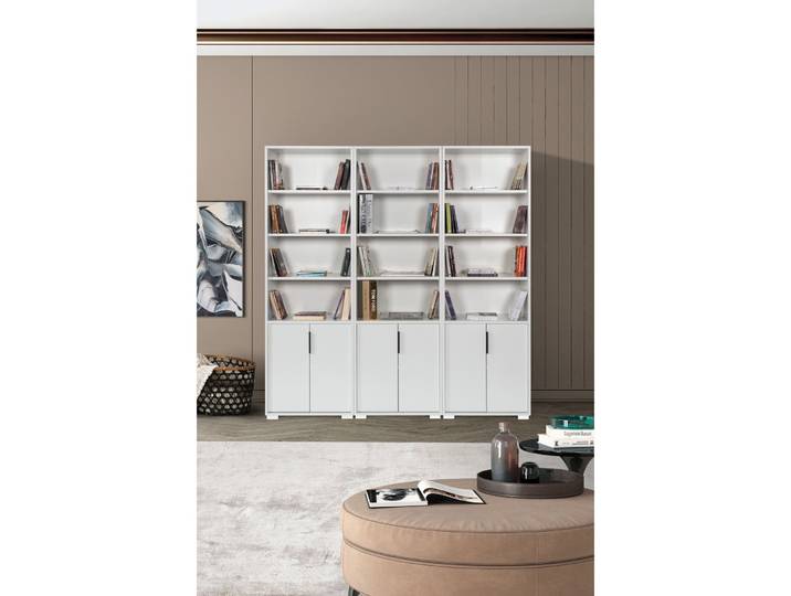 Bücherregal Georis Weiss Holzwerkstoff B 180 H 187 cm - Bücherregal