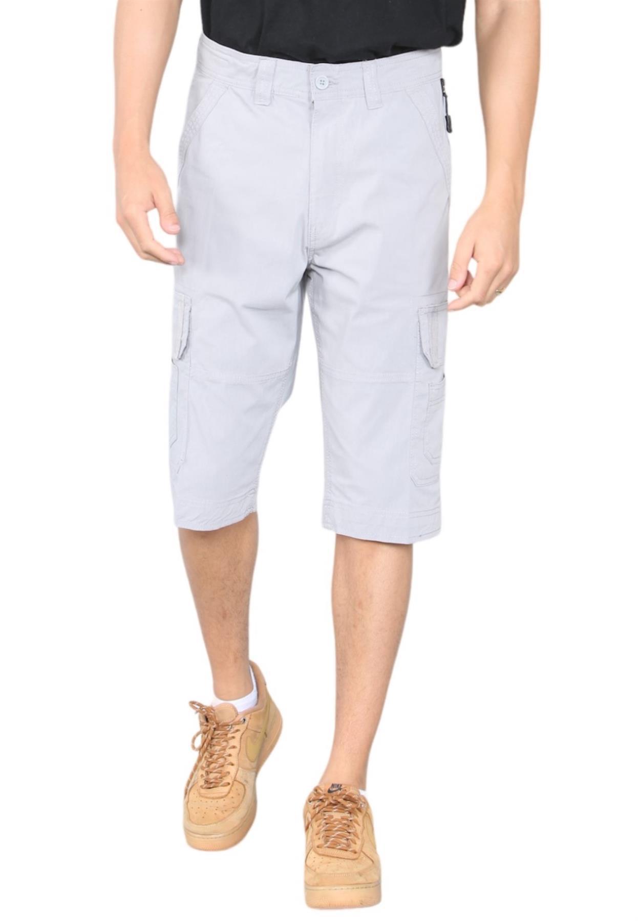 Schnell trocknende Herren-Cargo-Shorts mit mehreren Taschen in Grau