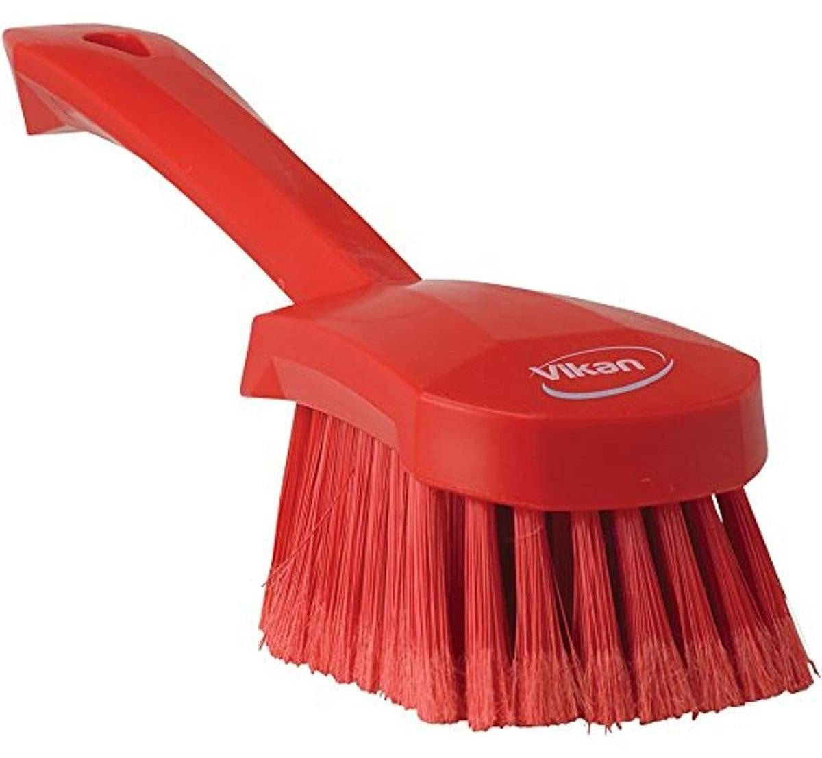 Dripio Korte handborstel met zachte gespleten borstelharen, rood, 27 cm