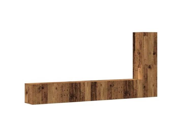 KUPTYERFG 3-TLG TV-Schrank Set Wandmontage Hängeschrank Altholz-Optik Dreiteiliges Schrankset zur Wandbefestigung schafft ordentlichen Stauraum im Wohnzimmer oder Schlafzimmer.
