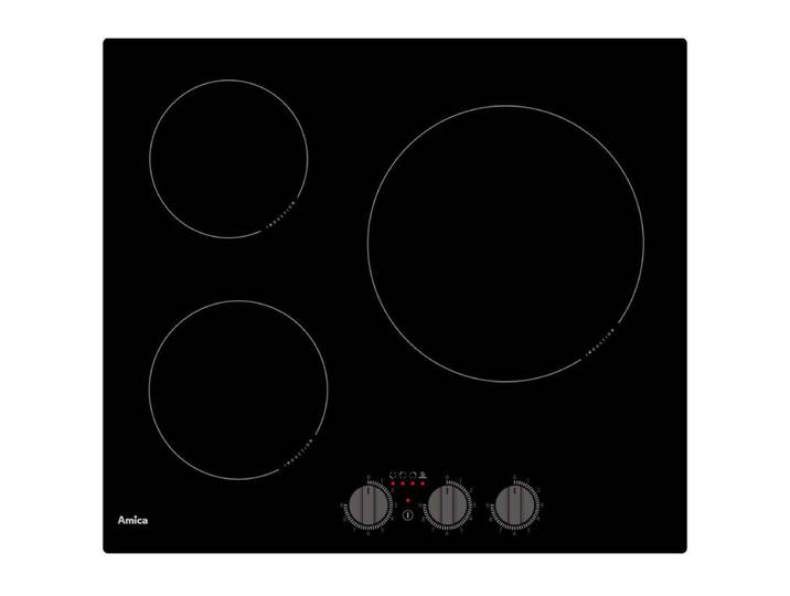 Table induction AMICA AIM3530 3 foyers 5500W Noir