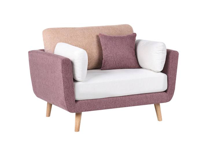 Beliani Sessel Stoff Rosa Bolga, Pink, 119x89x83 cm, Wohnzimmer, Sessel, Polstersessel