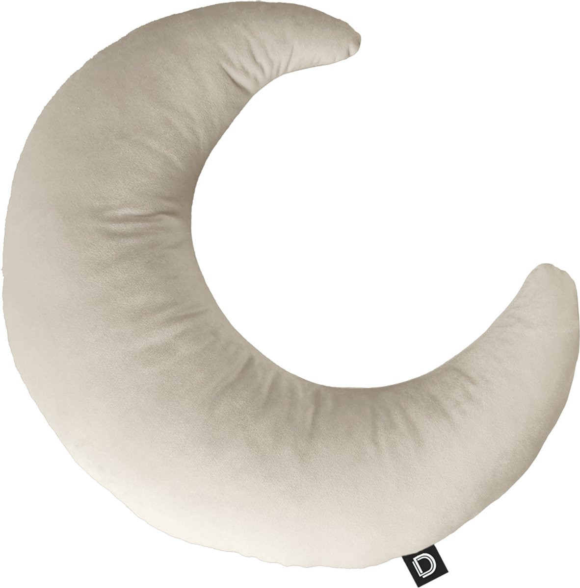 Decordruk VELVET Sierkussen Maanvorm Kremig