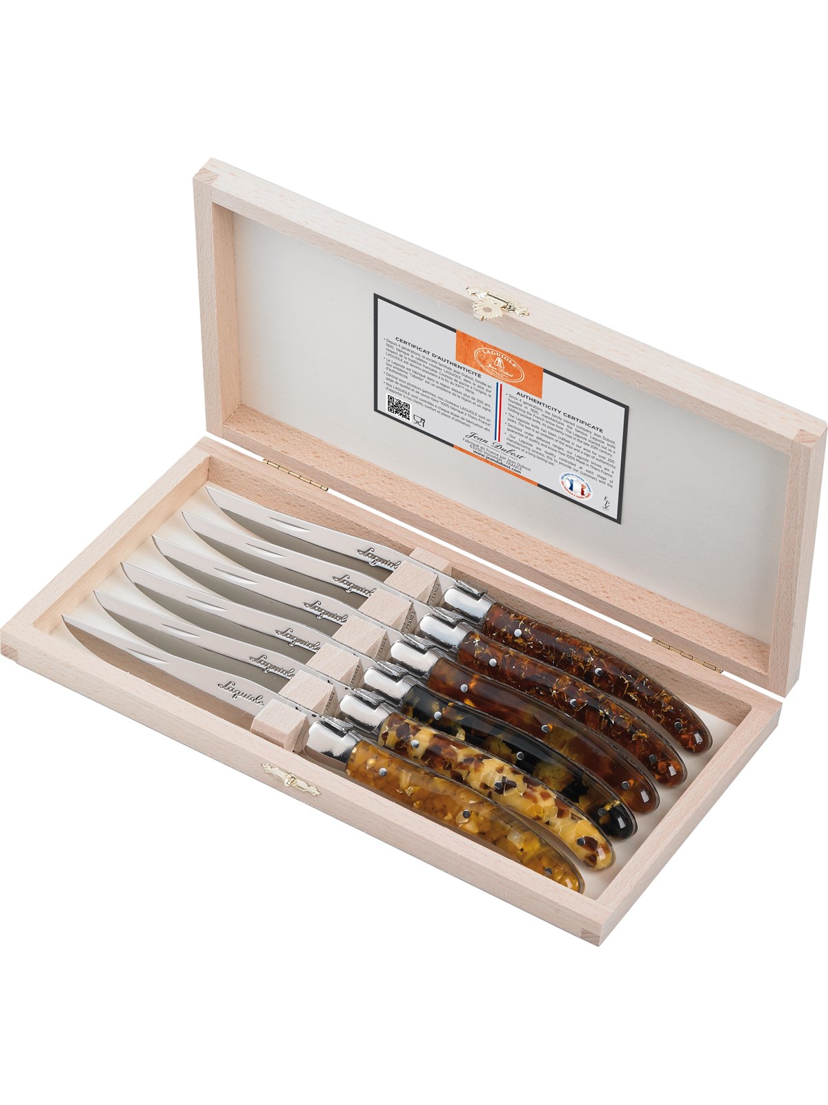 Jean Dubost Messer Acrylmischung 2,5 mm, 6 Stück Laguiole