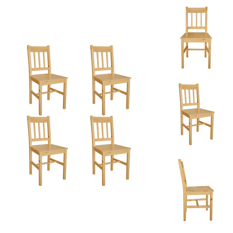 Set van 4 vidaXL Eetkamerstoelen van grenenhout