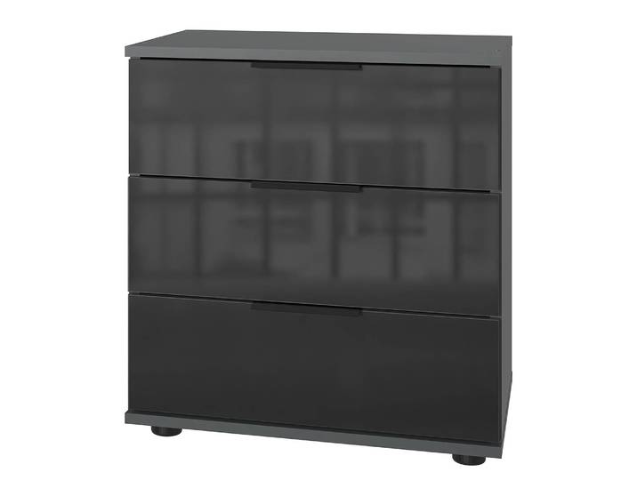 Nachtkommode 58cm 1er Set Schwarz/Graphit