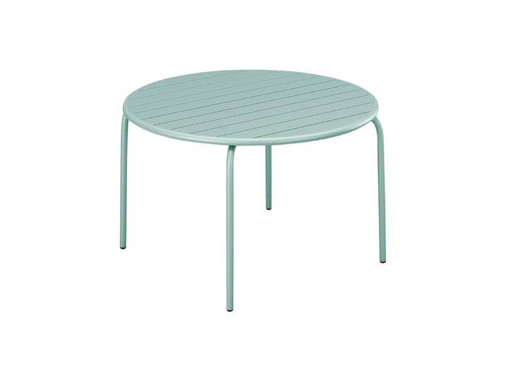 Table de jardin ronde D.130 cm en métal - Vert amande - MIRMANDE de MYLIA